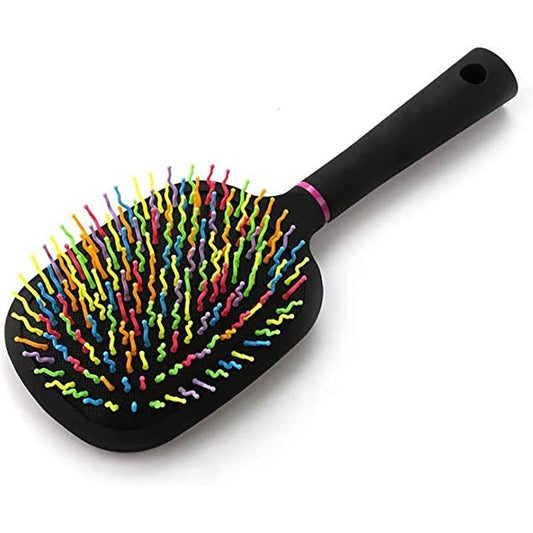 AISHIKEKE  EudoUS 1000RB Rainbow Paddle Mane and Tail Brush Detangler Plastic Forky Comb for Horses